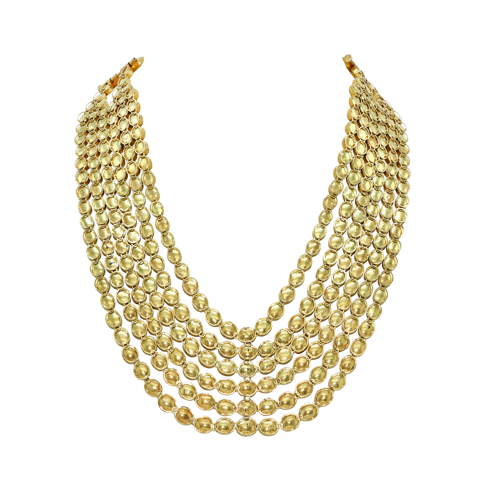 Six-Line Polki Necklace with Elegant Design